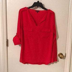Red monteau blouse